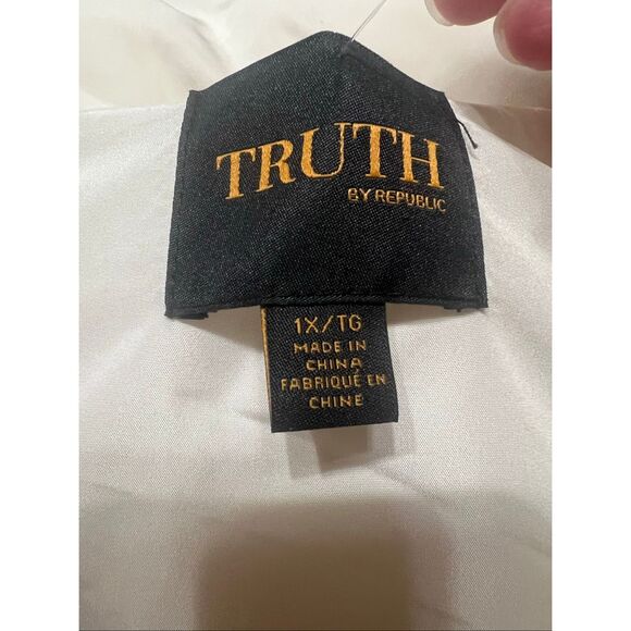 Truth Womans Hoodie Puffer Vest Cream Sz 1X NWT - Picture 3 of 7